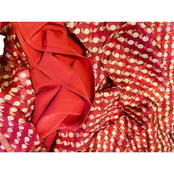 NWT Tory Burch Womens Silk Midi Pleated Skirt Inner Lining Side Zip Red Size 4 - Picture 9 of 10